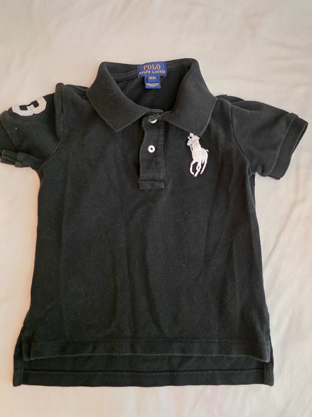 Polo Ralph Lauren Big Pony Polo Shirt 3T Black Kids Toddler Youth Preppy Rugby